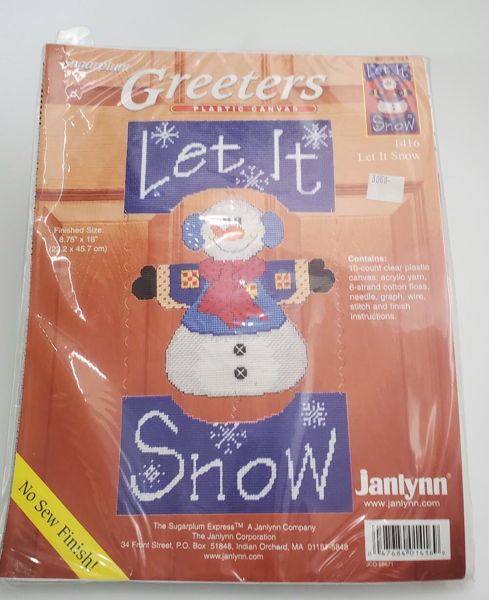 Janlynn Let It Snow Door Greeter Plastic Canvas Embroidery Kit Holiday Snowman